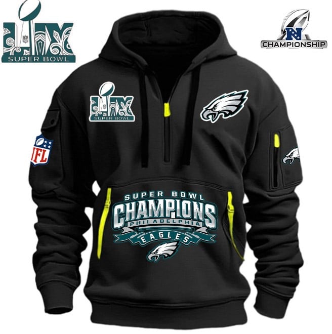 Philadelphia Eagles Super Bowl Championship - HOODIE HALF ZIPPER - QTA405111385