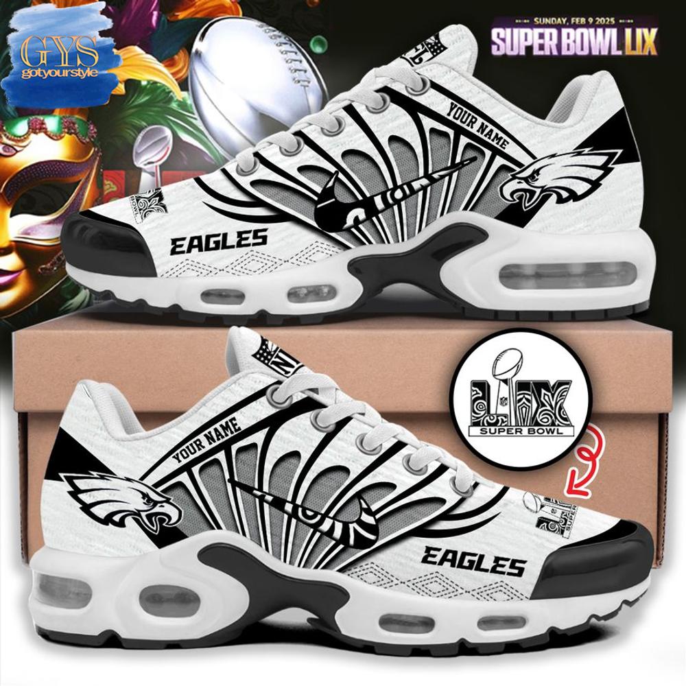 Philadelphia Eagles Super Bowl LIX 2025 Black and White Air Max Plus