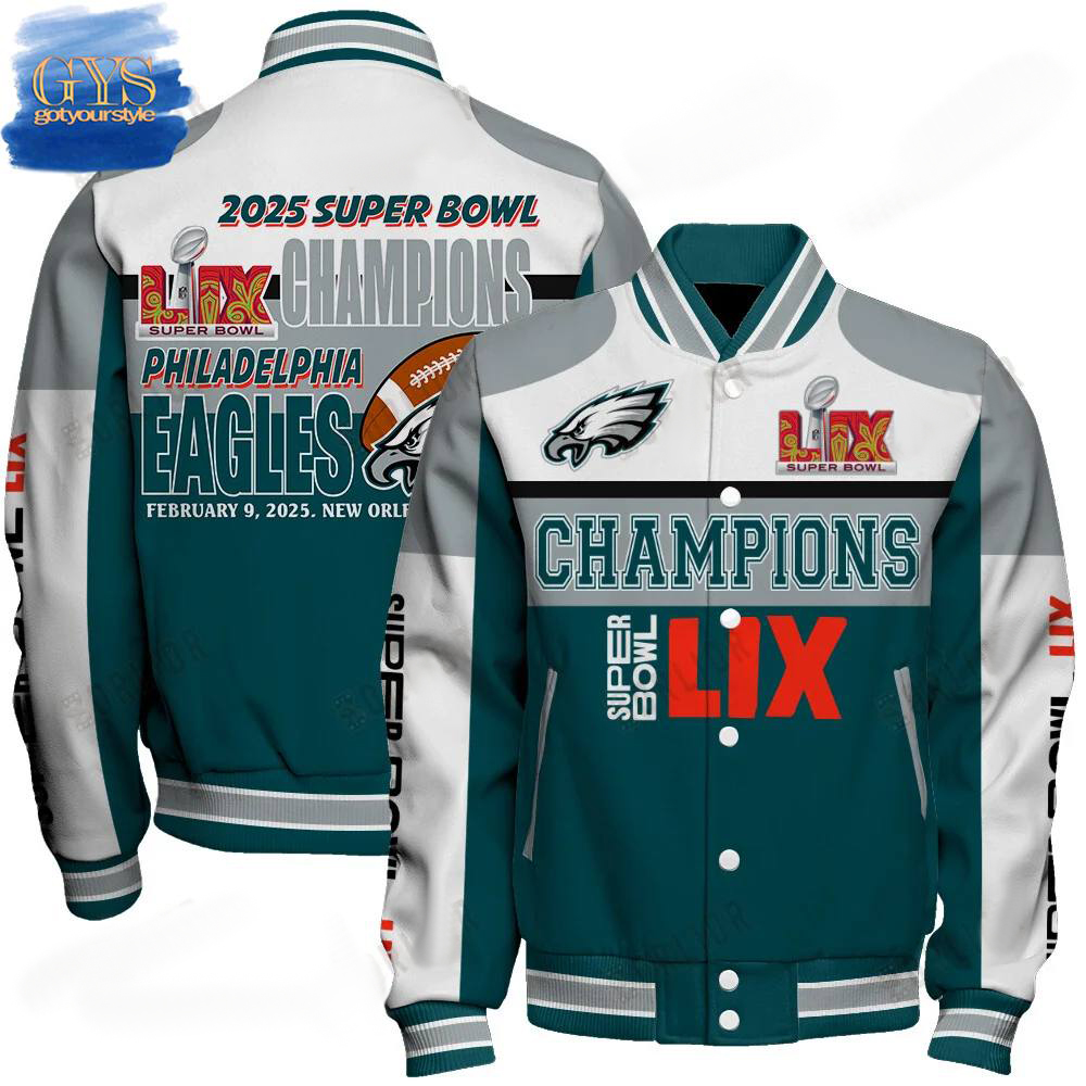 Philadelphia Eagles Super Bowl LIX Winning Spirit Baseball Jacket