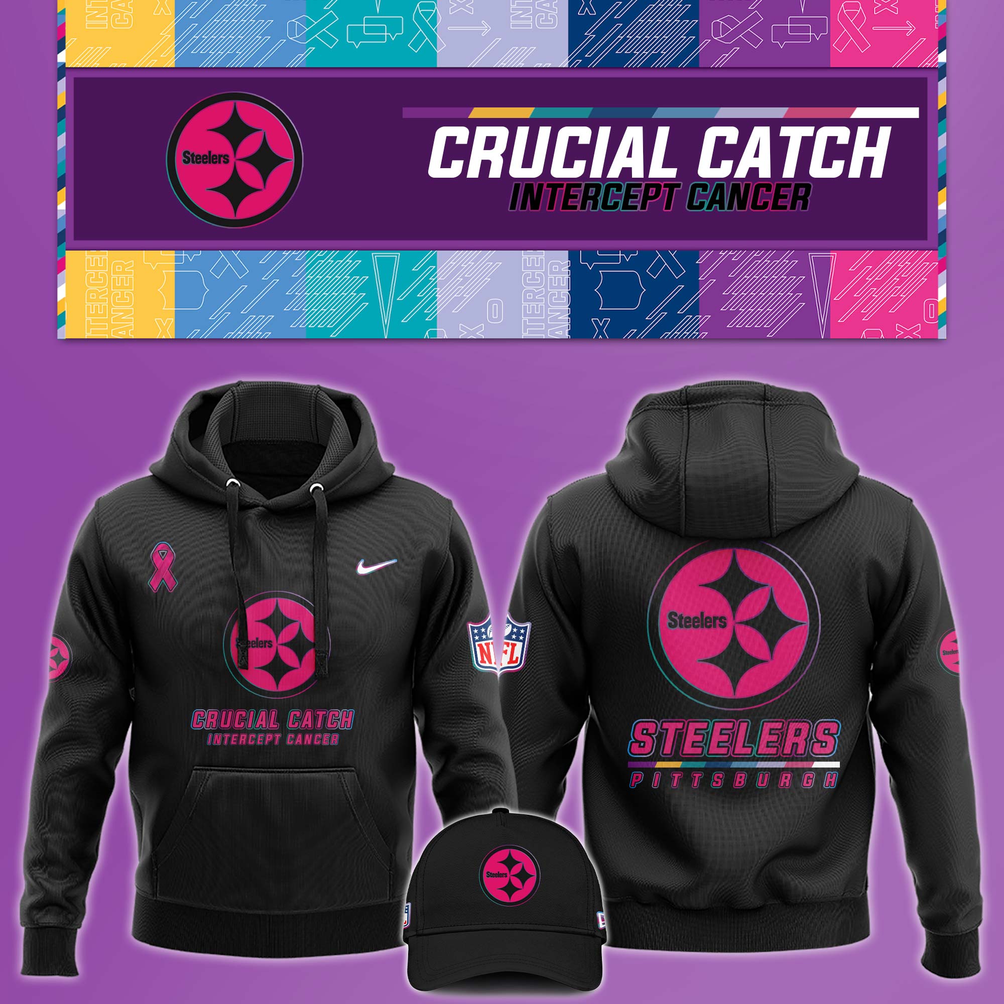 Pittsburgh Steeler Crucial Catch Hoodie V2