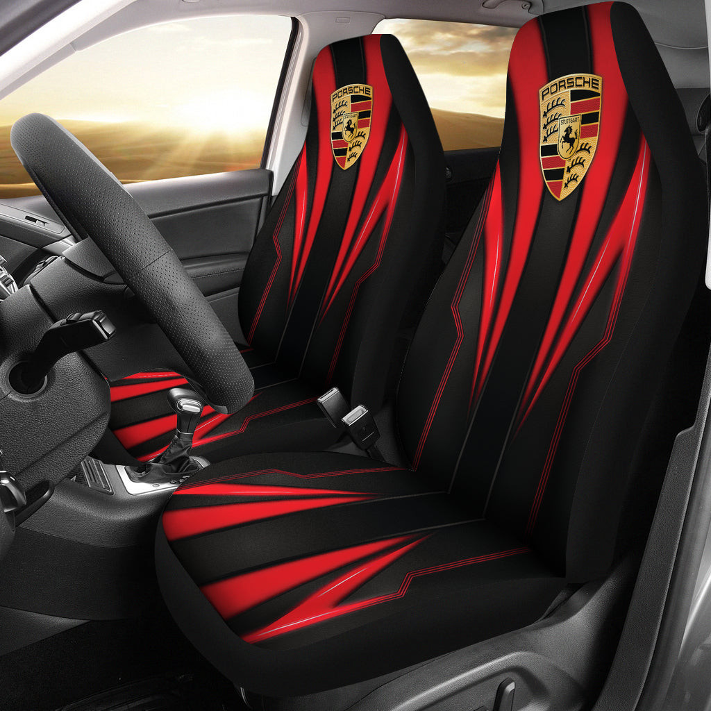 Porsche Red Logo Car Seat Covers Metal Abstract Ph220913-23
