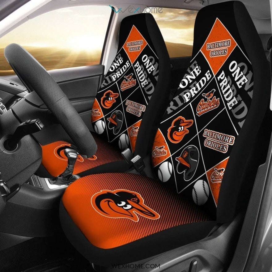 Pride Flag Baltimore Orioles Car Seat Covers