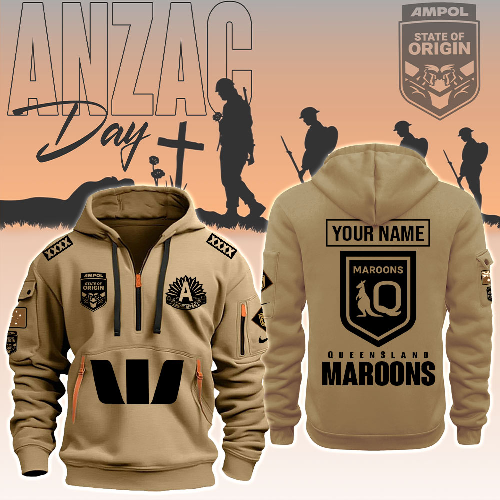 Queensland Maroons Anzac Day New Hoodie