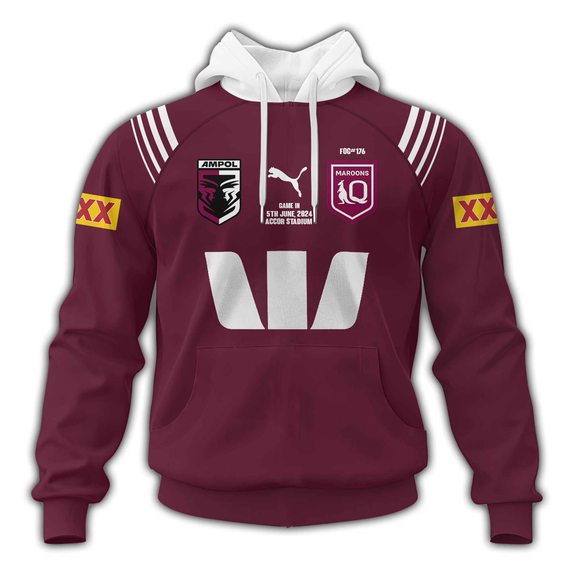 Queensland Maroons Hoodie Personalized