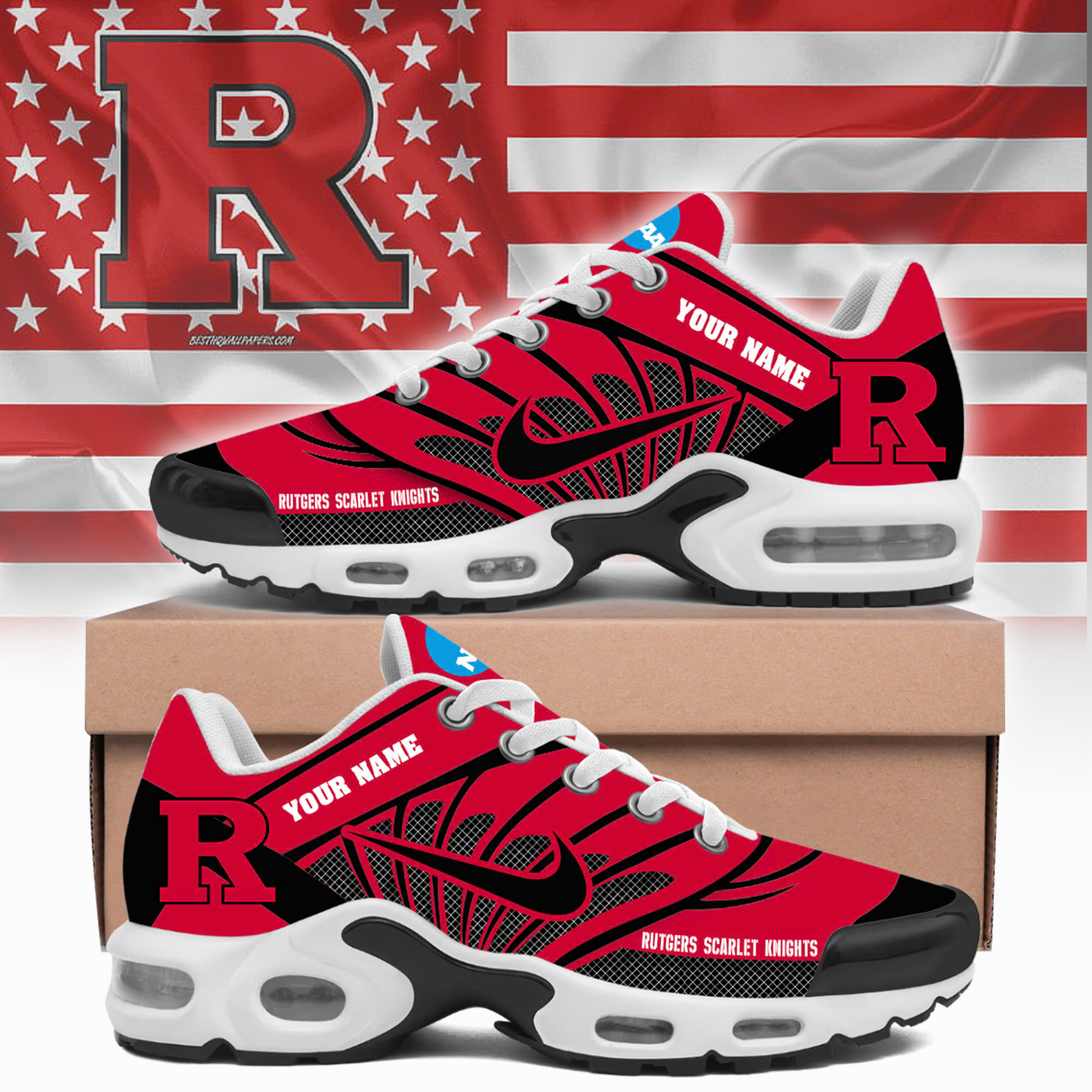 Rutgers Scarlet Knights Football Custom Sport Shoes