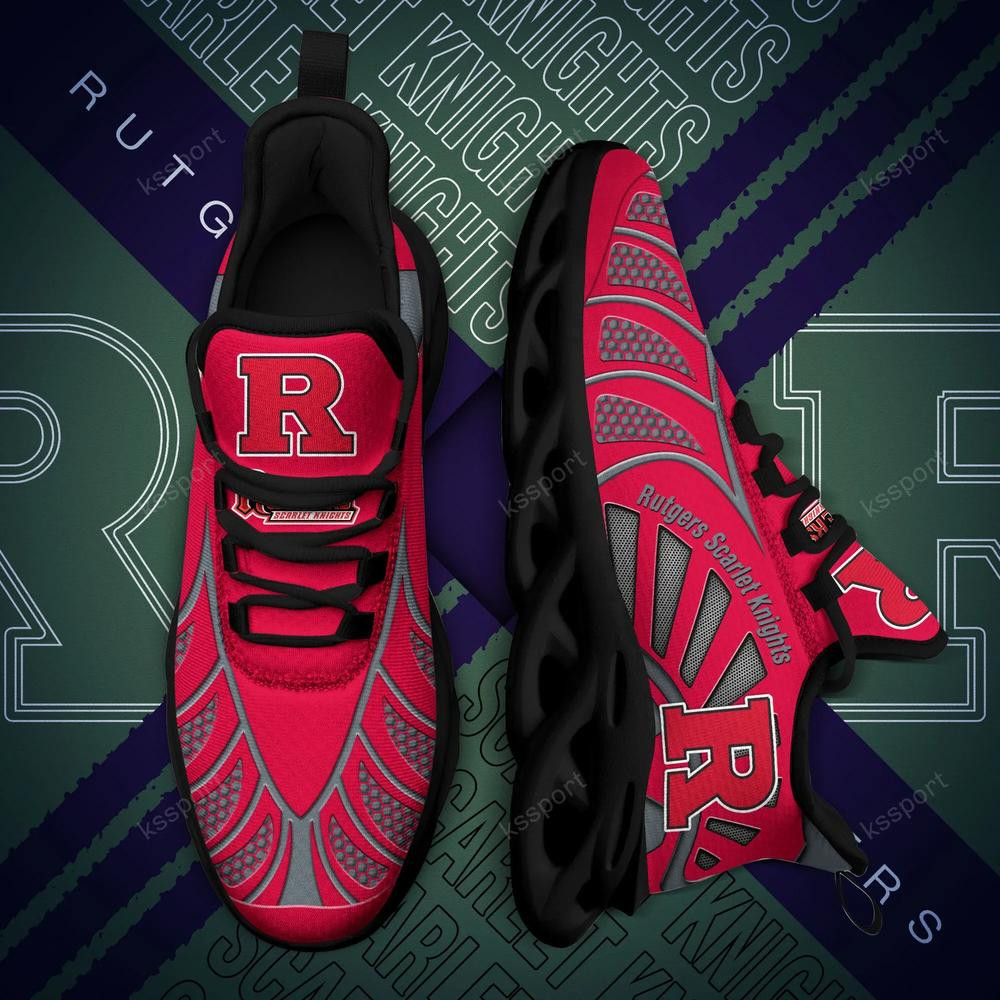 Rutgers Scarlet Knights Max Soul Clunky, Black And White Running Shoes
