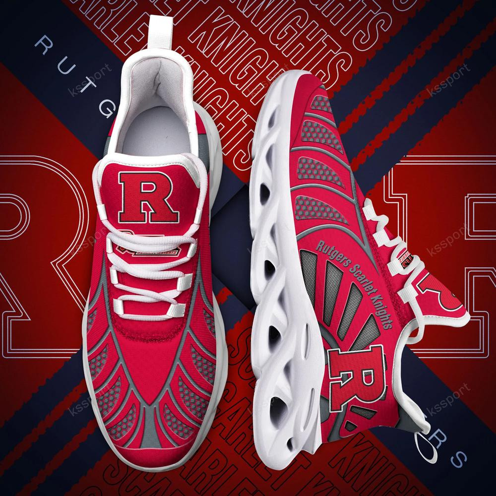 Rutgers Scarlet Knights Max Soul Clunky, Black And White Running Shoes