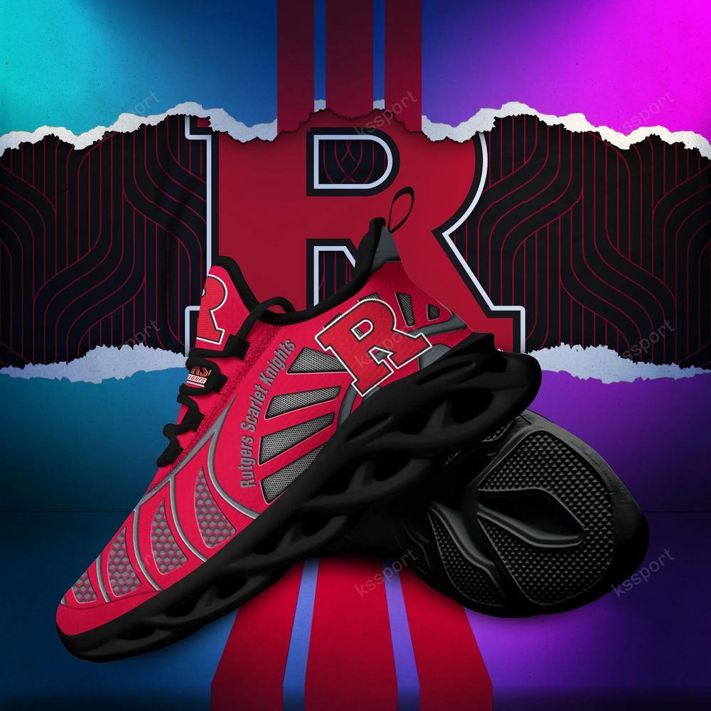 Rutgers Scarlet Knights Max Soul Clunky, Black And White Running Shoes