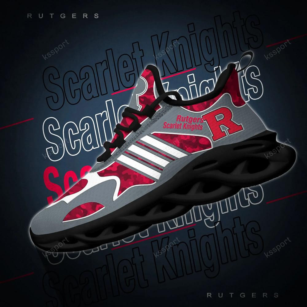 Rutgers Scarlet Knights Max Soul Clunky, Camo Running Sneakers For Fan Ever