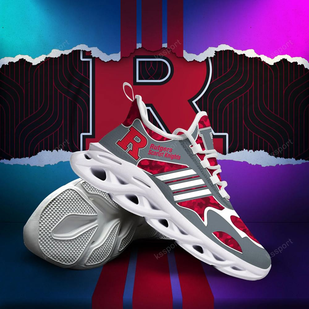 Rutgers Scarlet Knights Max Soul Clunky, Camo Running Sneakers For Fan Ever