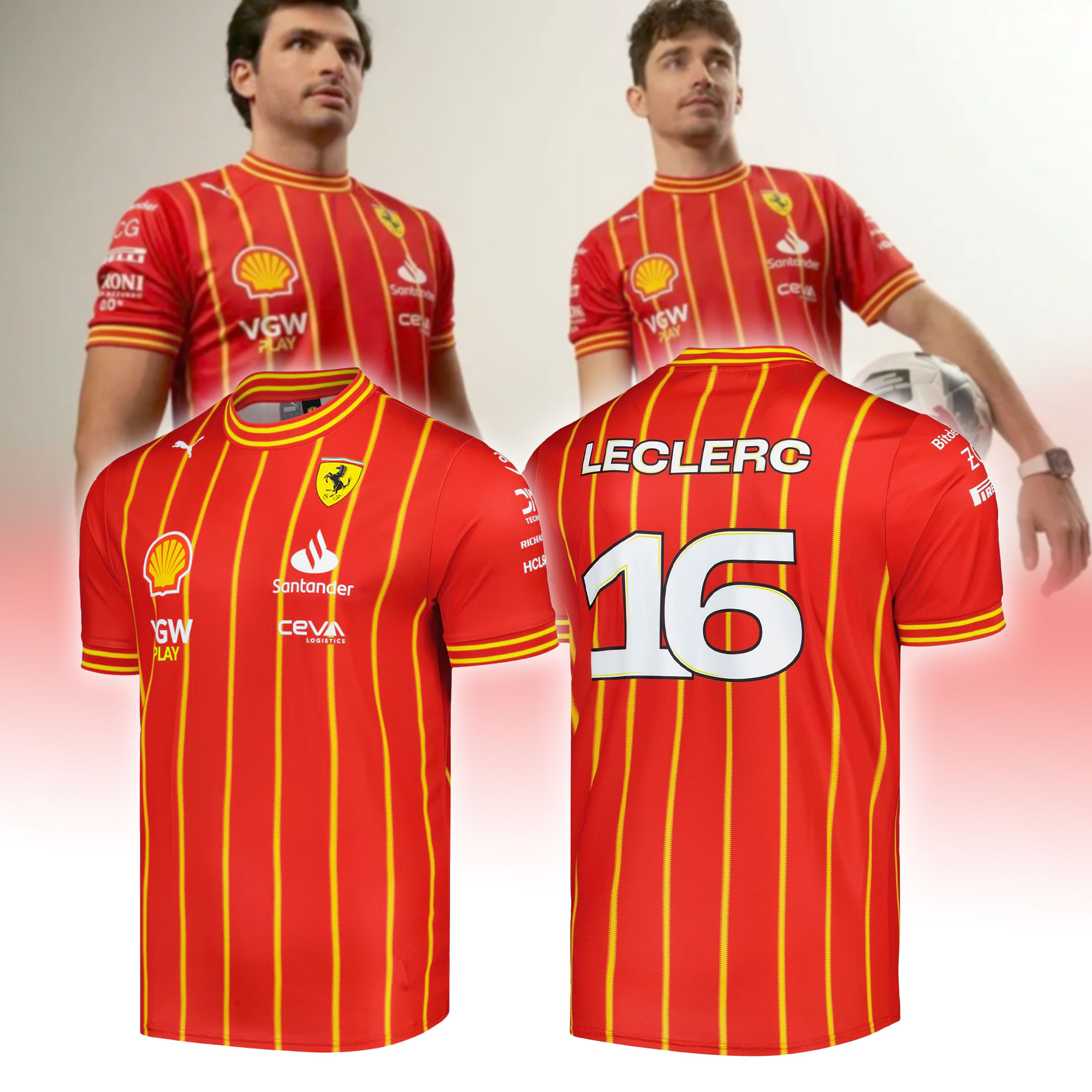 Scuderia Ferrari  Team Charles Leclerc Soccer Jersey