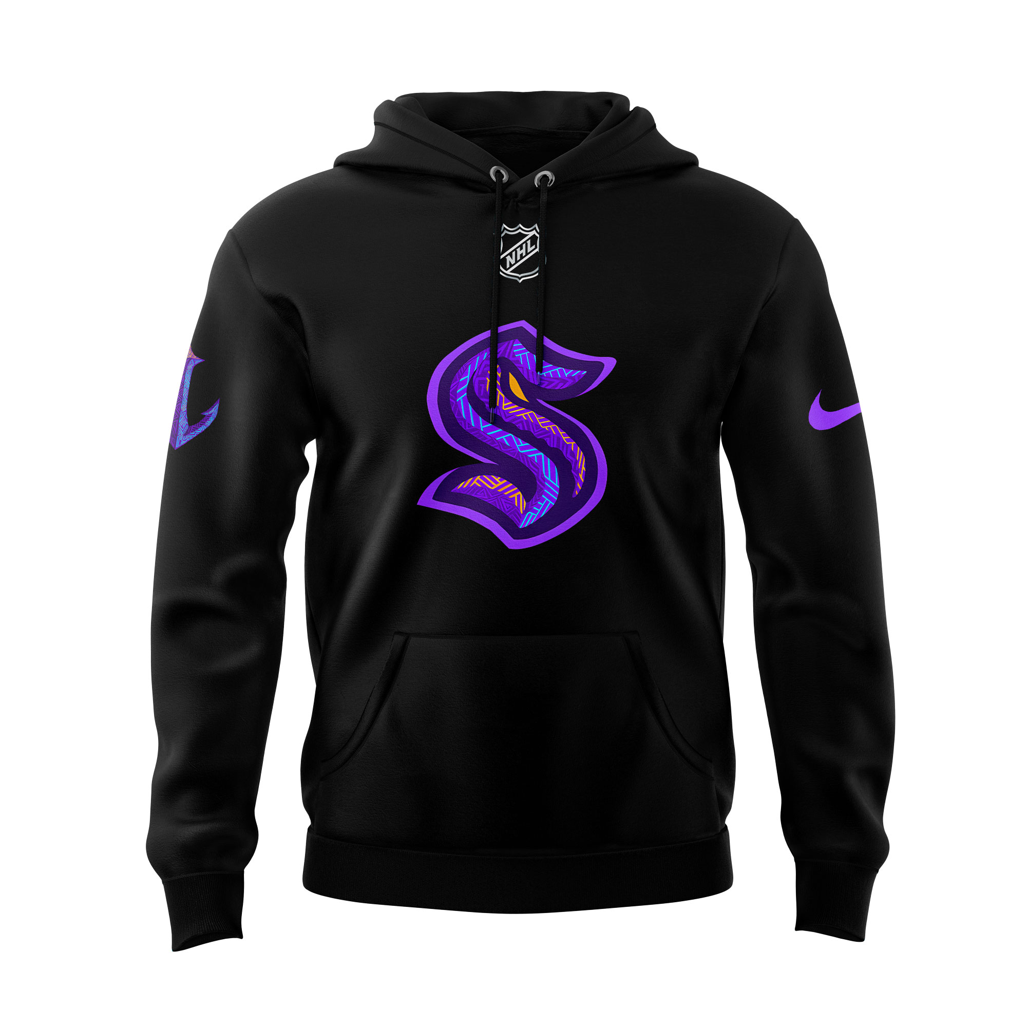 Seattle Kraken Black Hockey History Night Hoodie