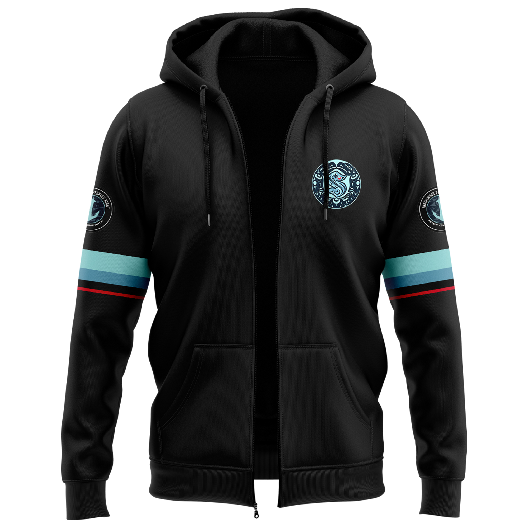 Seattle Kraken Indigenous Peoples Night Black Zip Hoodie