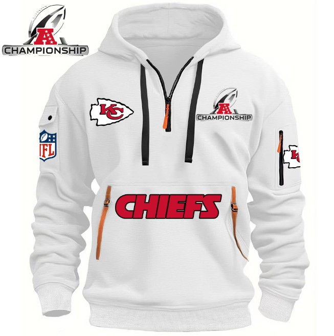 SPECIAL IN 2025 CHAMPION SHIP - Kansas City Chiefs - HOODIE HALF ZIPPER - QTA405111363