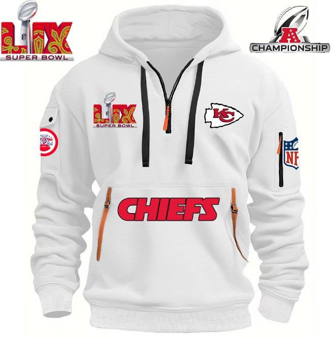 SPECIAL IN 2025 SUPER BOWL - Kansas City Chiefs - HOODIE HALF ZIPPER - QTA405111364