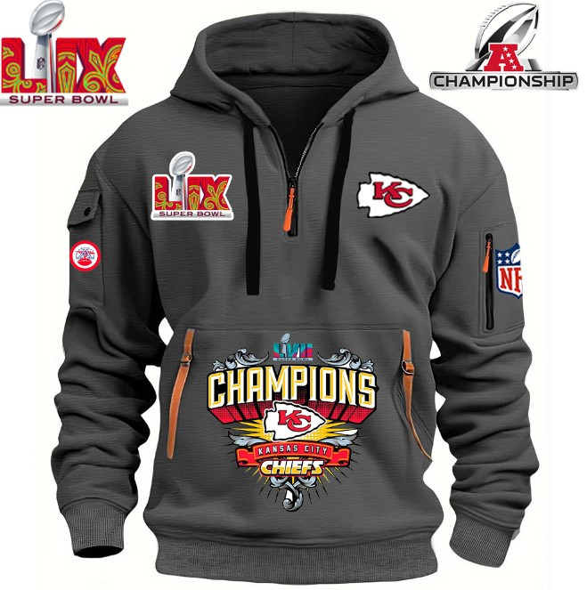 SPECIAL IN 2025 SUPER BOWL - Kansas City Chiefs - HOODIE HALF ZIPPER - QTA405111368
