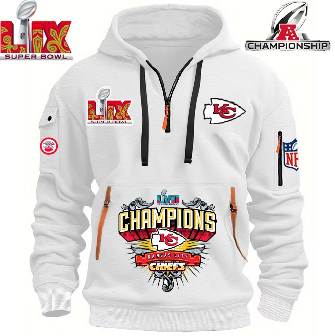 SPECIAL IN 2025 SUPER BOWL - Kansas City Chiefs - HOODIE HALF ZIPPER - QTA405111368