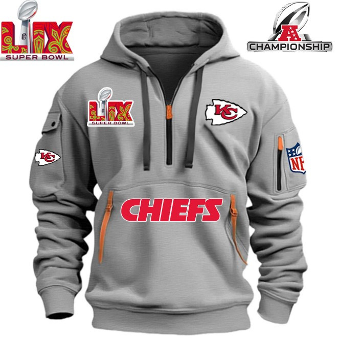 SPECIAL IN 2025 SUPER BOWL - Kansas City Chiefs - HOODIE HALF ZIPPER - QTA405111370