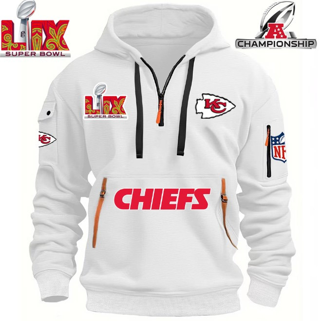 SPECIAL IN 2025 SUPER BOWL - Kansas City Chiefs - HOODIE HALF ZIPPER - QTA405111370