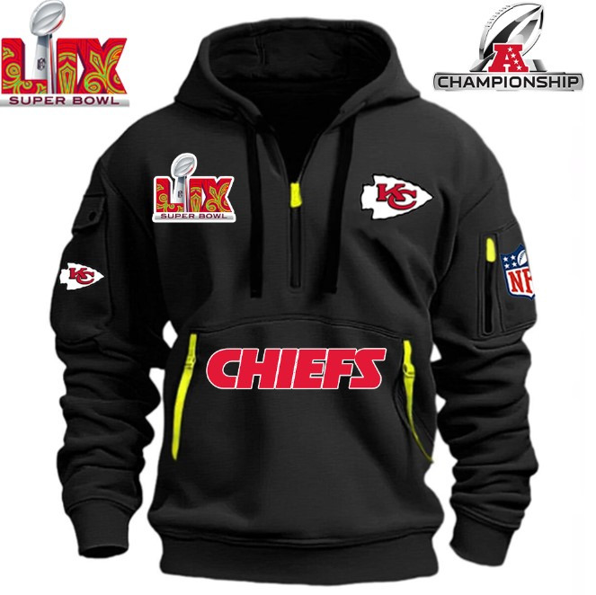 SPECIAL IN 2025 SUPER BOWL - Kansas City Chiefs - HOODIE HALF ZIPPER - QTA405111370