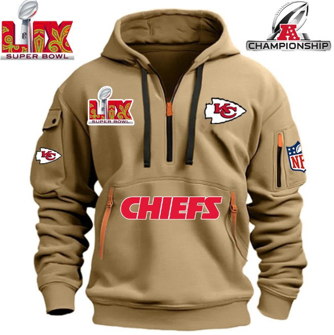 SPECIAL IN 2025 SUPER BOWL - Kansas City Chiefs - HOODIE HALF ZIPPER - QTA405111370
