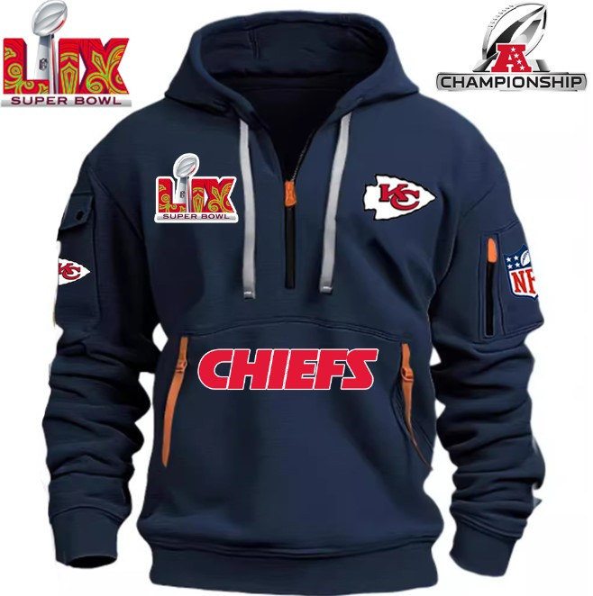 SPECIAL IN 2025 SUPER BOWL - Kansas City Chiefs - HOODIE HALF ZIPPER - QTA405111370