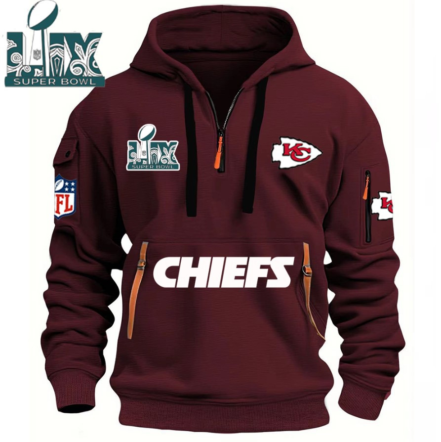 SPECIAL IN 2025 SUPER BOWL - Kansas City Chiefs - HOODIE HALF ZIPPER - QTA405111381