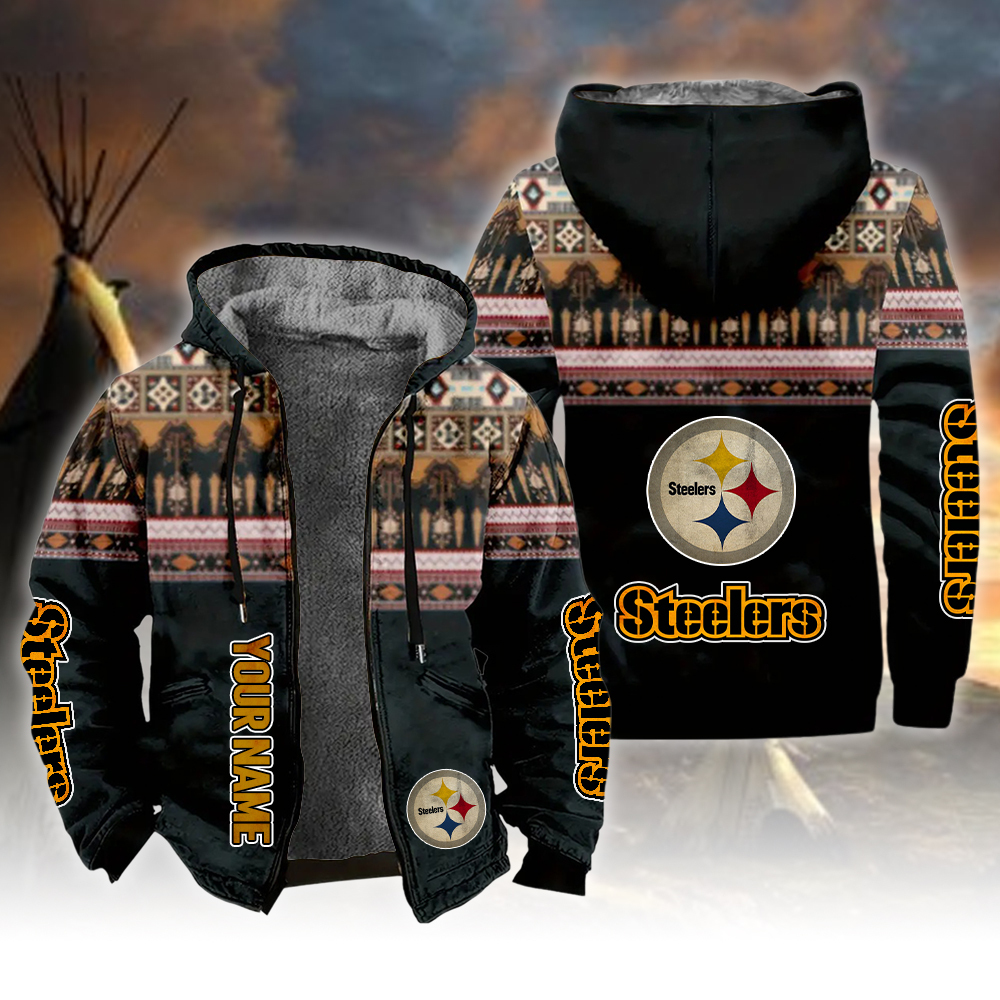Steelers Vintage Style 3D Fleece Zip Hoodie SP02112327ID03DS07