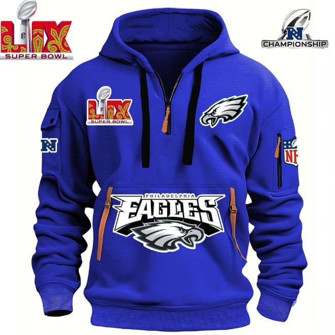 SUPER BOWL - Philadelphia Eagles - HOODIE HALF ZIPPER - QTA405111365