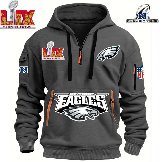 SUPER BOWL - Philadelphia Eagles - HOODIE HALF ZIPPER - QTA405111365