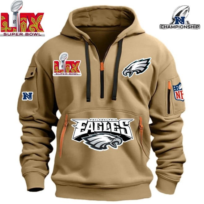 SUPER BOWL - Philadelphia Eagles - HOODIE HALF ZIPPER - QTA405111365