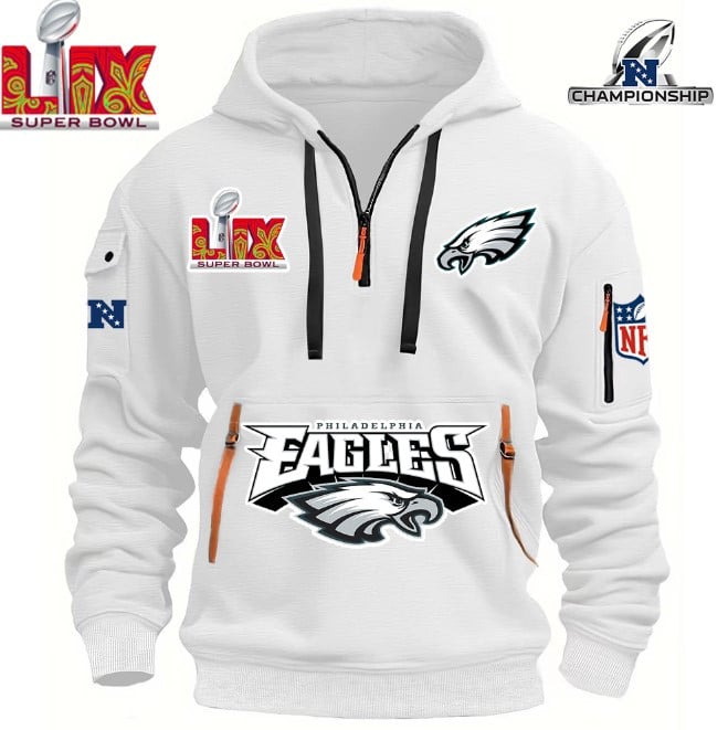 SUPER BOWL - Philadelphia Eagles - HOODIE HALF ZIPPER - QTA405111365