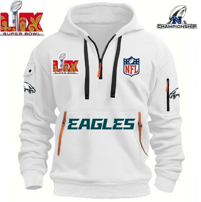 SUPER BOWL - Philadelphia Eagles - HOODIE HALF ZIPPER - QTA405111369