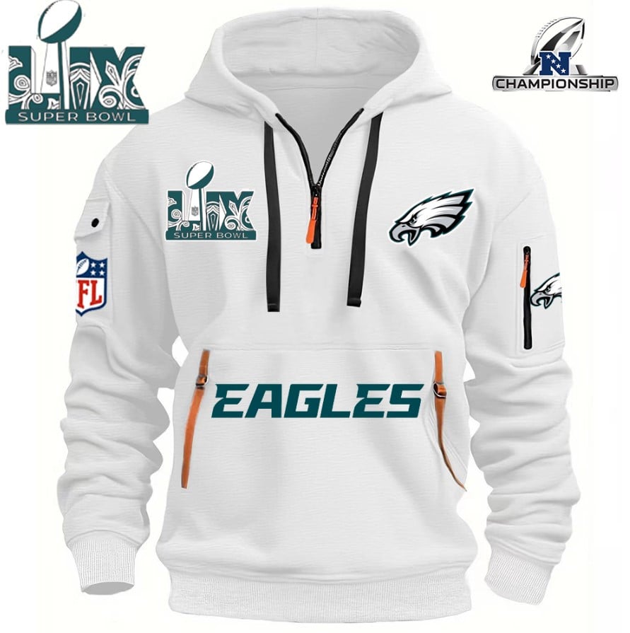 SUPER BOWL - Philadelphia Eagles - HOODIE HALF ZIPPER - QTA405111376