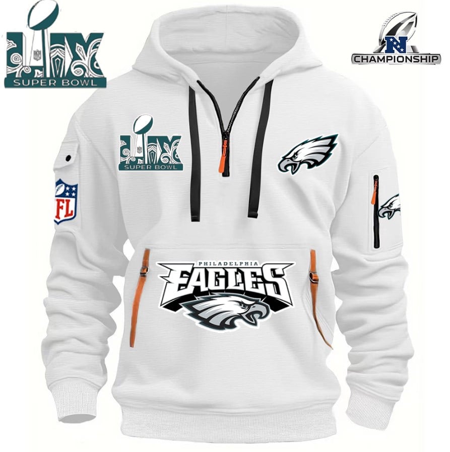 SUPER BOWL - Philadelphia Eagles - HOODIE HALF ZIPPER - QTA405111377