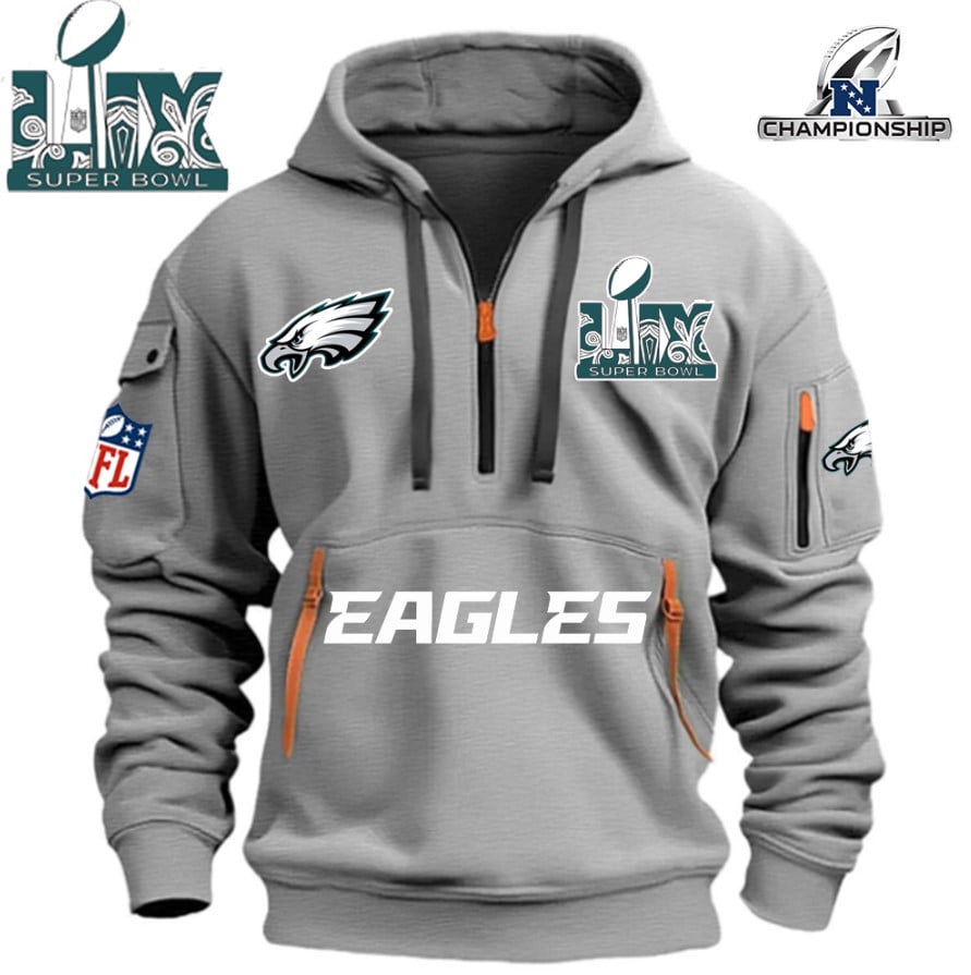 SUPER BOWL - Philadelphia Eagles - HOODIE HALF ZIPPER - QTA405111378