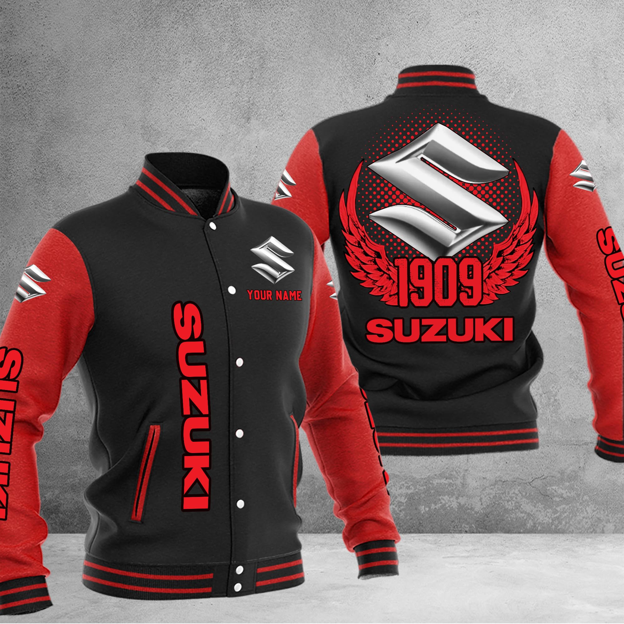 Suzuki DMHJ1084 Baseball Jacket Multicolor