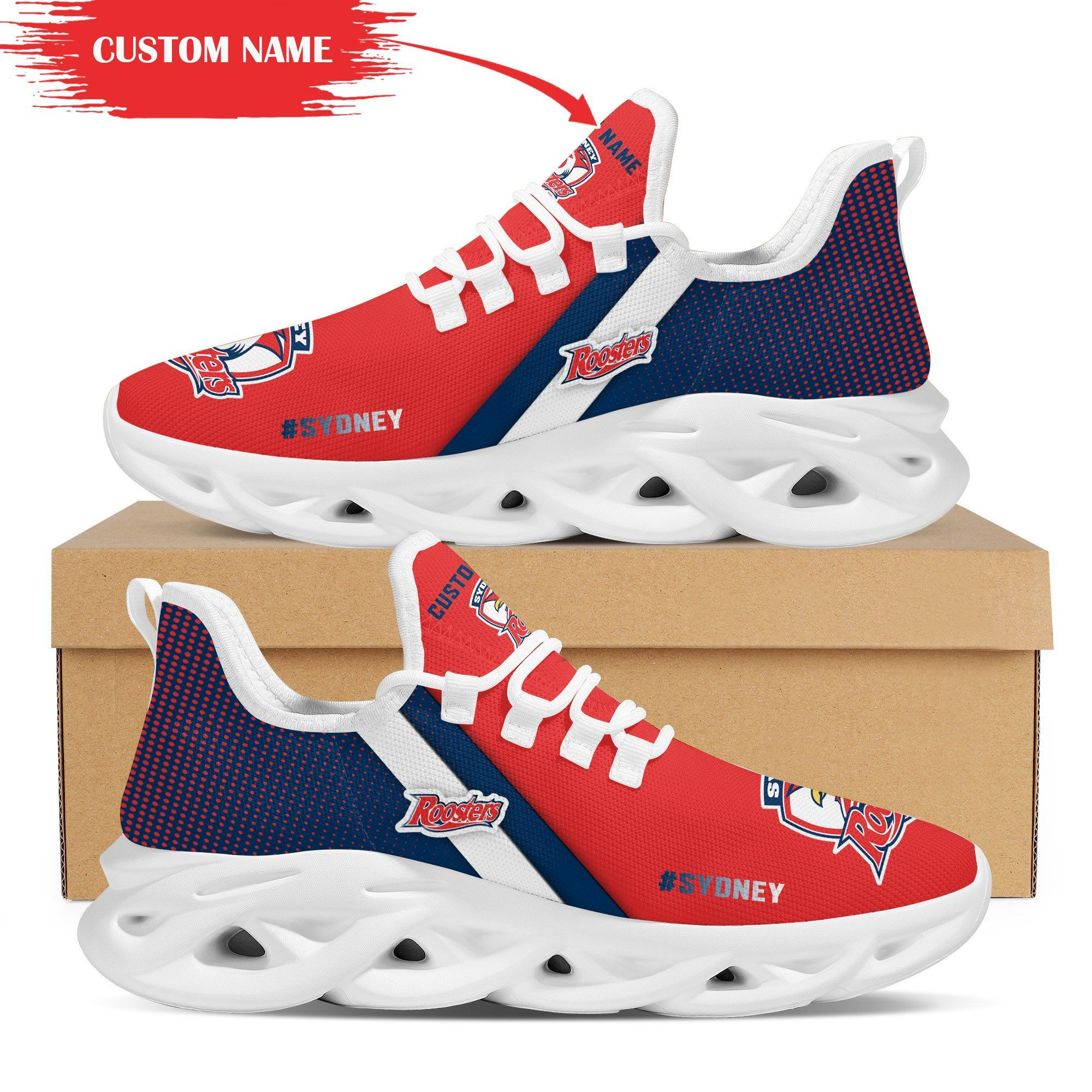 Sydney Roosters Custom Personalized Max Soul Sneakers Shoes
