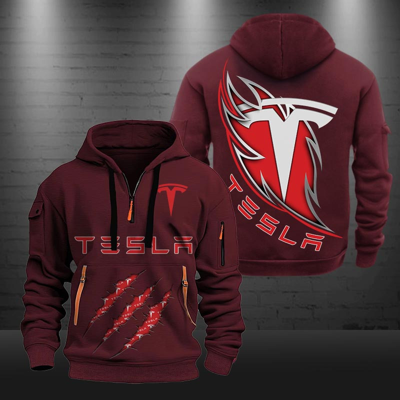 Tesla New Zip Hoodie 0487 Multicolor