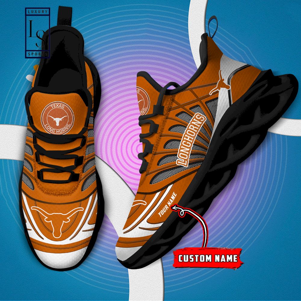 Texas Longhorns Custom Name Max Soul Shoes