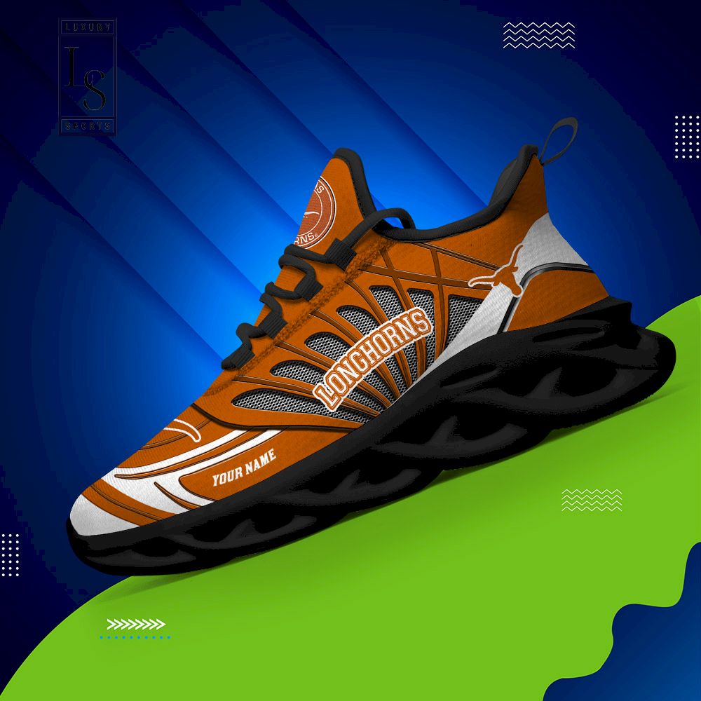 Texas Longhorns Custom Name Max Soul Shoes