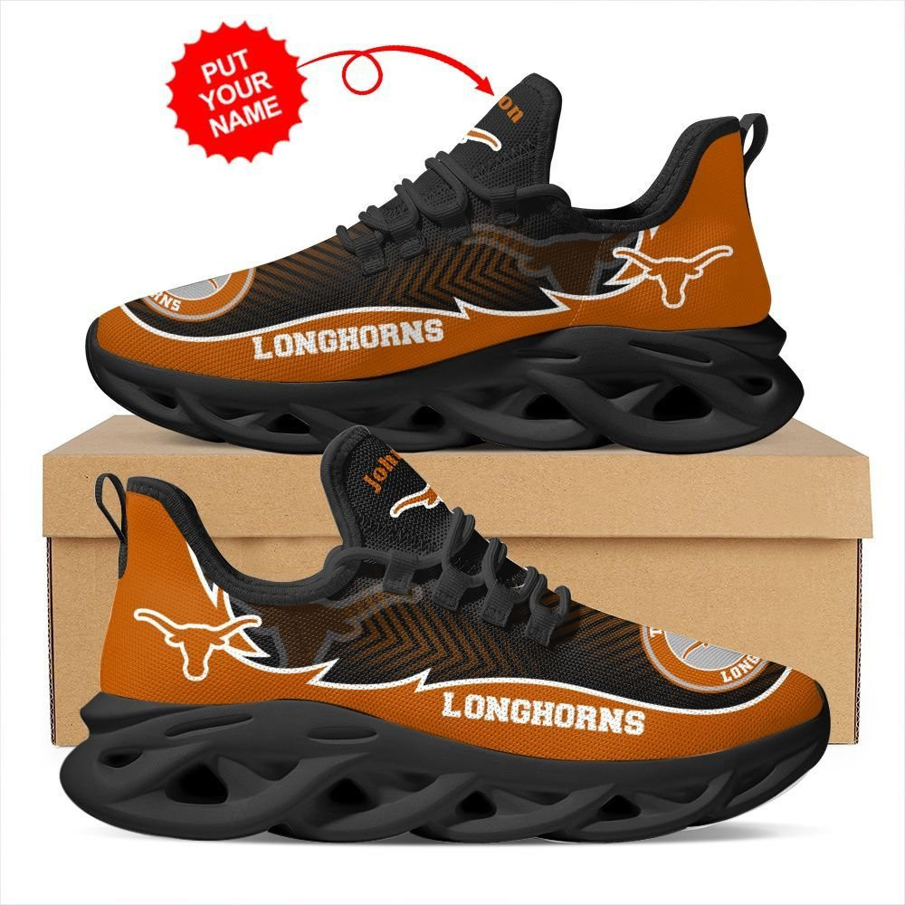 Texas Longhorns Custom Name Personalized Max Soul Sneakers Shoes