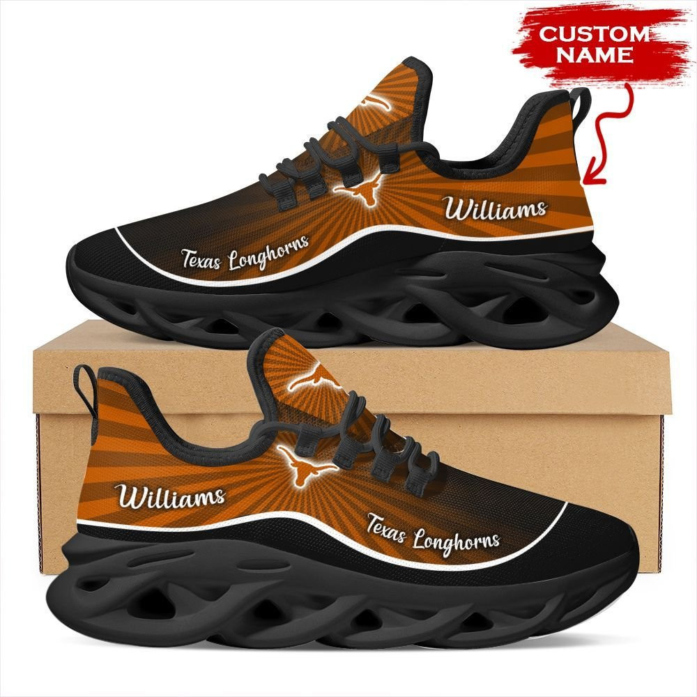 Texas Longhorns Custom Name Personalized Max Soul Sneakers Shoes