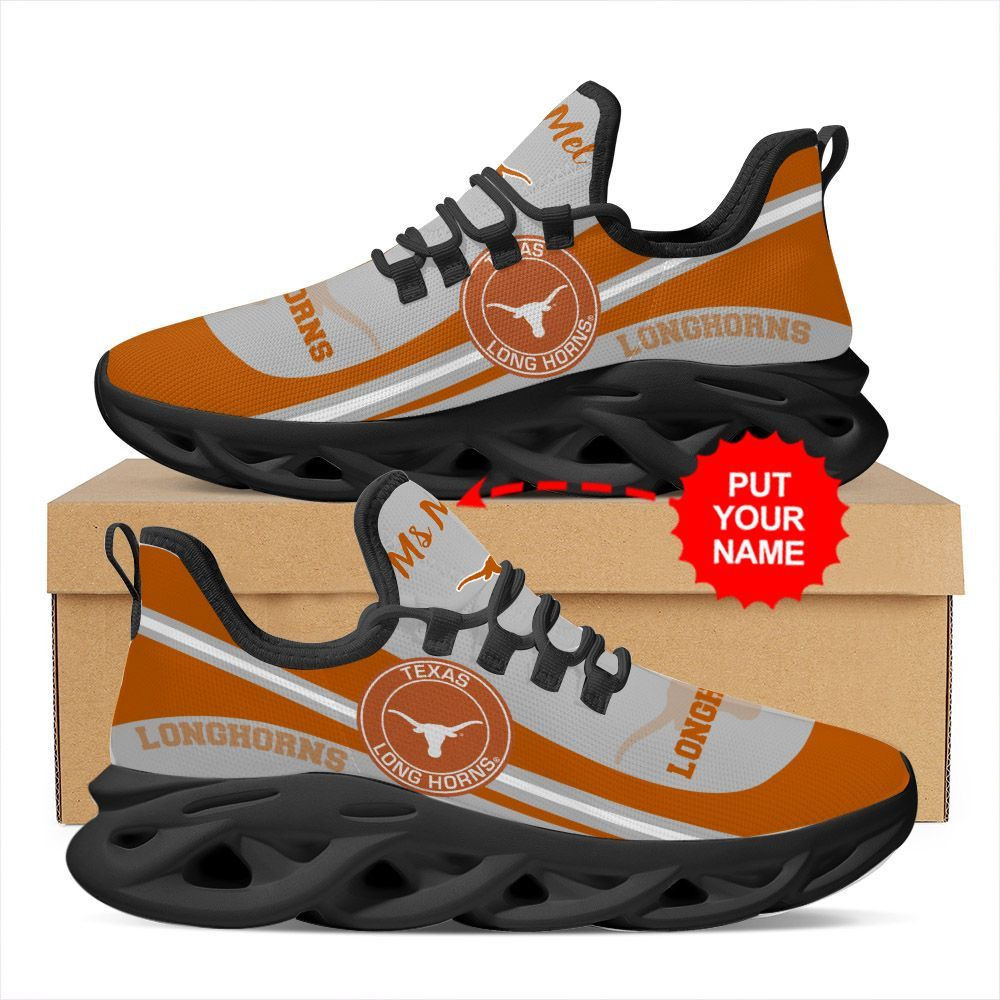 Texas Longhorns Custom Name Personalized Max Soul Sneakers Shoes