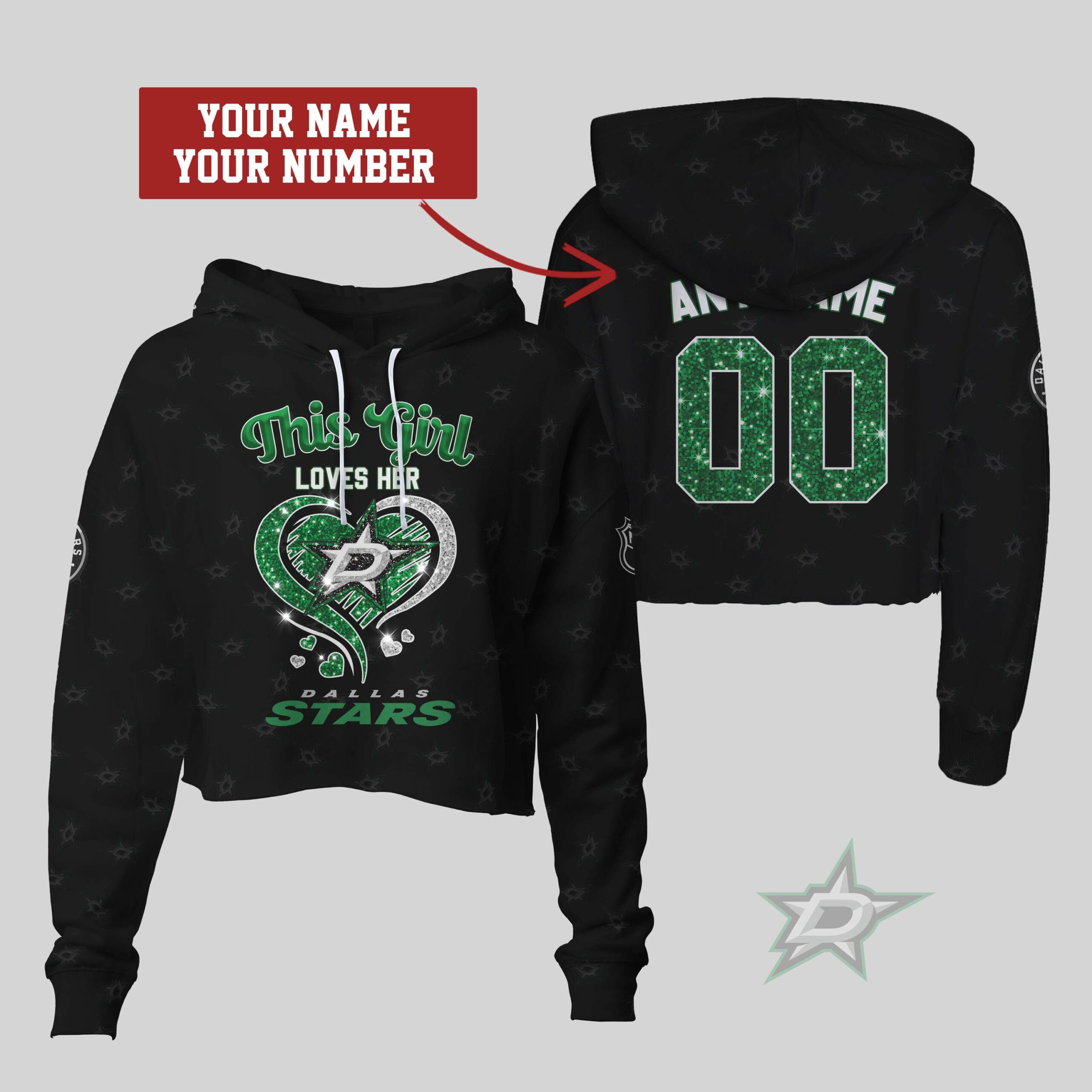 This Girl Dallas Stars Crop Hoodie vs Legging