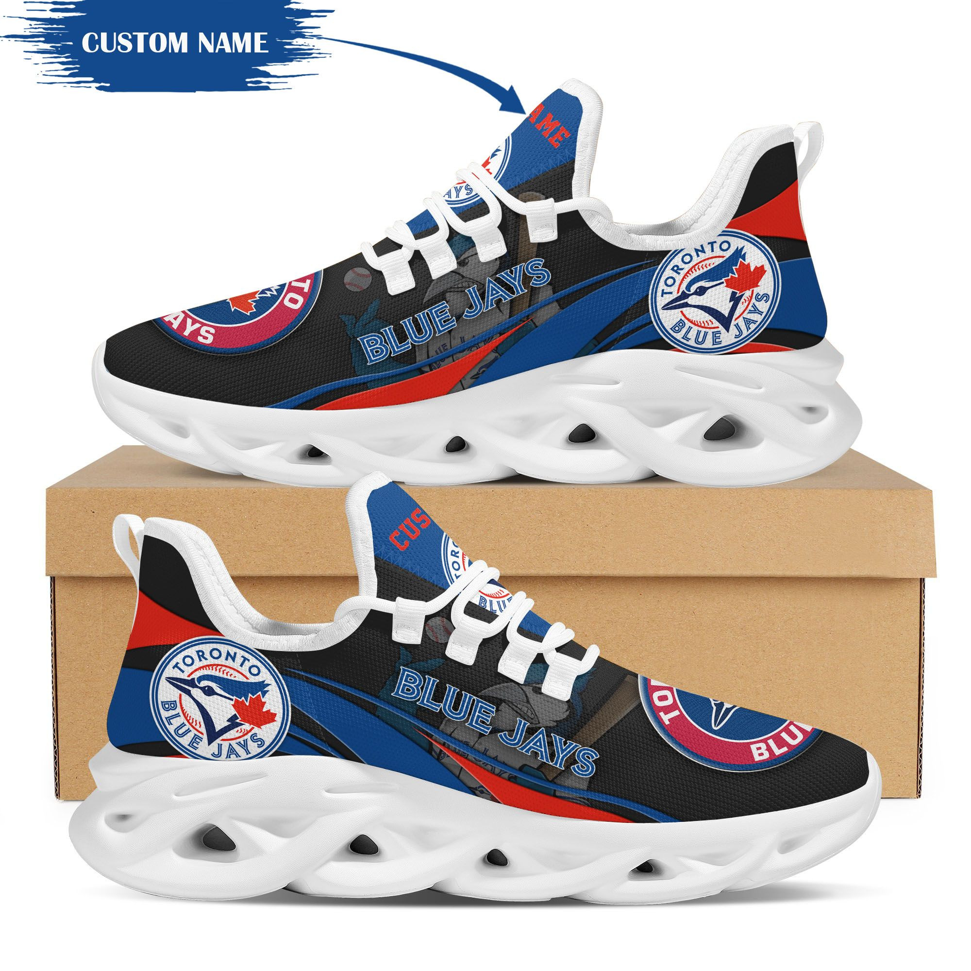 Toronto Blue Jays Mascot Custom Name Personalized Max Soul Sneakers