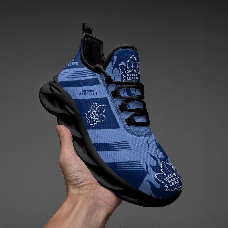 Toronto Maple Leafs Stripe and Fire Pattern Max Soul Shoes NEW019667