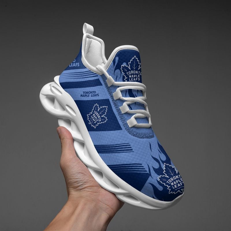 Toronto Maple Leafs Stripe and Fire Pattern Max Soul Shoes NEW019667