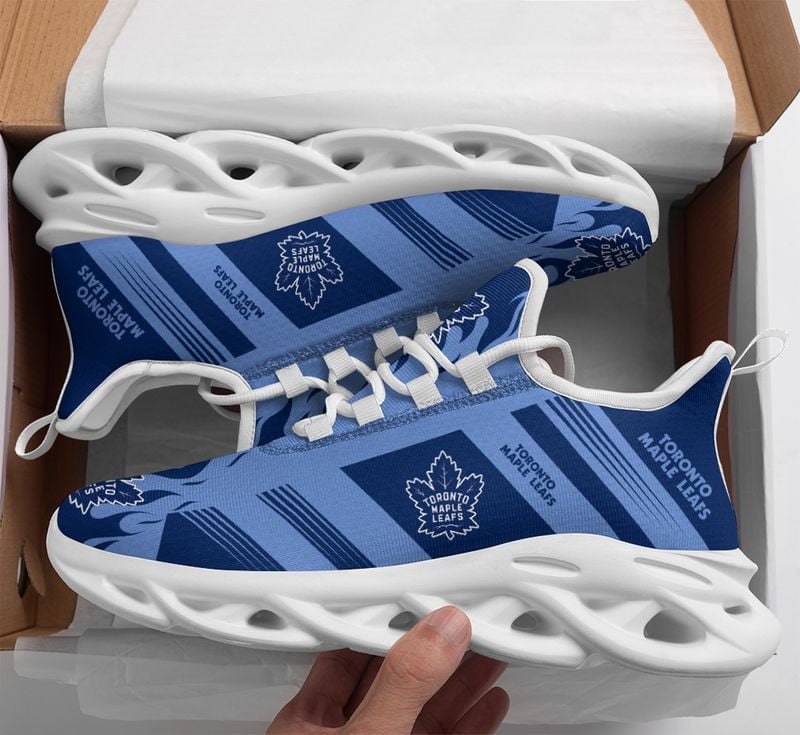 Toronto Maple Leafs Stripe and Fire Pattern Max Soul Shoes NEW019667