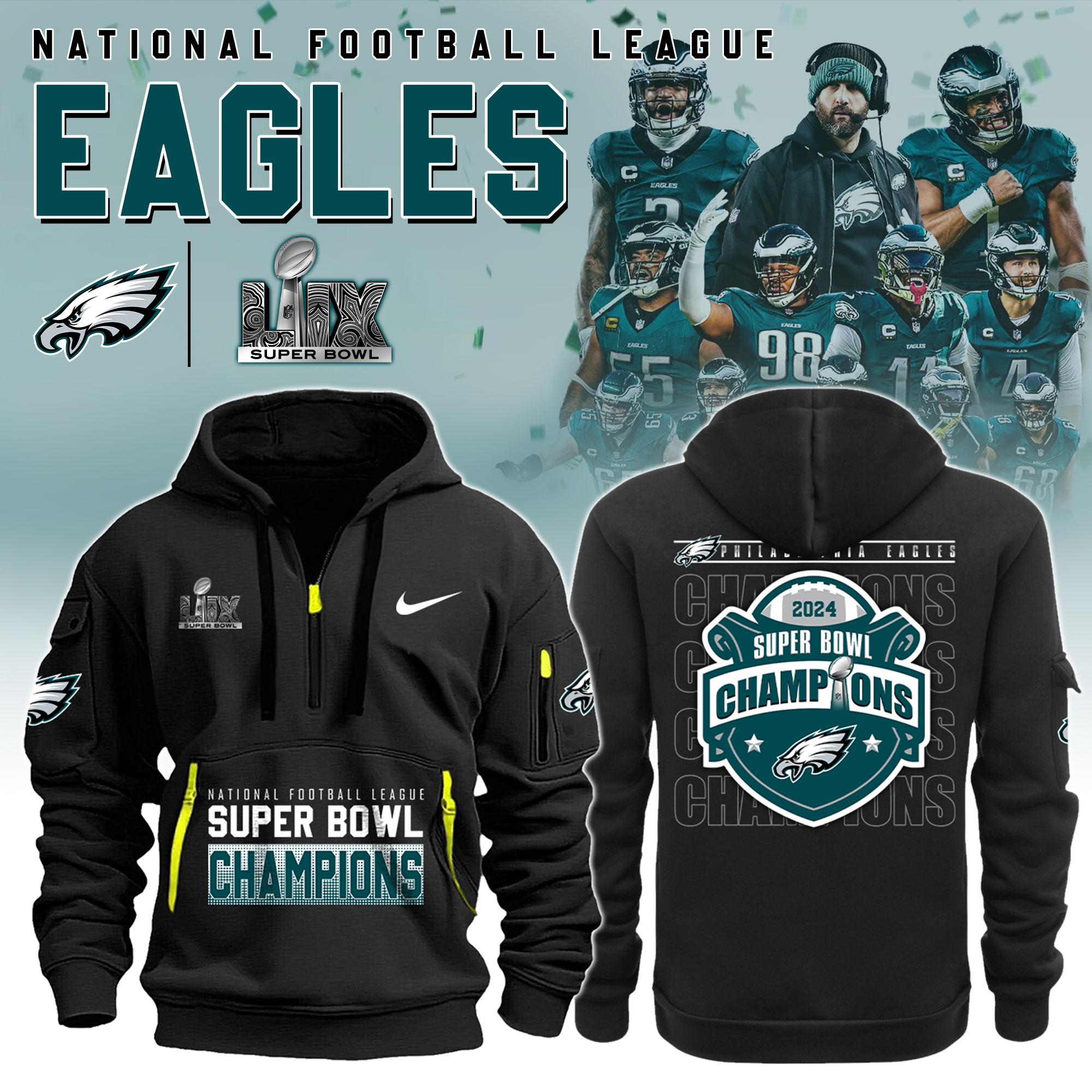 Unisex Philadelphia Eagles Super Bowl Champions New Hoodie s